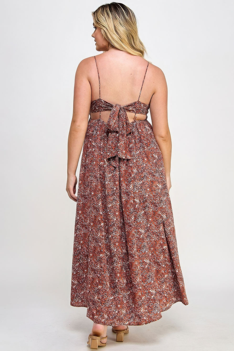 Thumbnail: Floral Maxi Dress With Tie Back