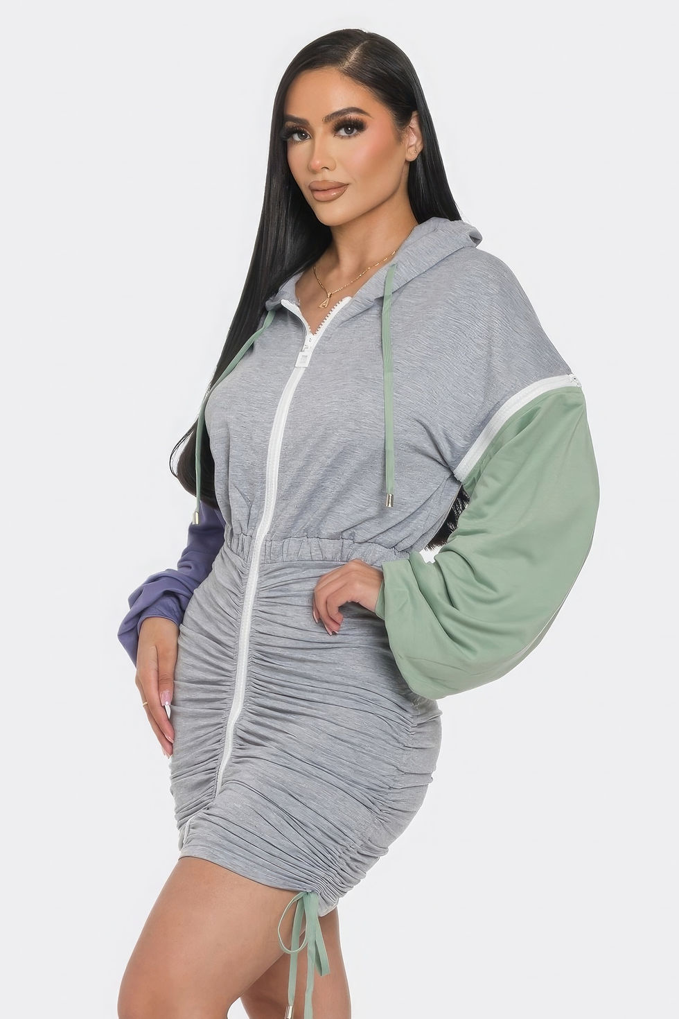 Thumbnail: Detachable Zipper Mini Dress