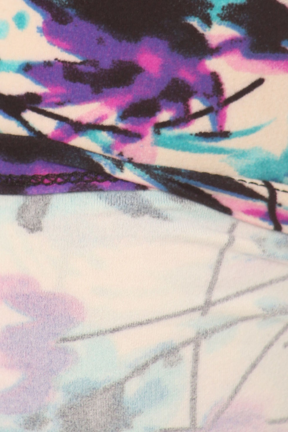 Thumbnail: Plus Size Floral Print, Full Length Leggings In A Slim Fitting Style With A ...