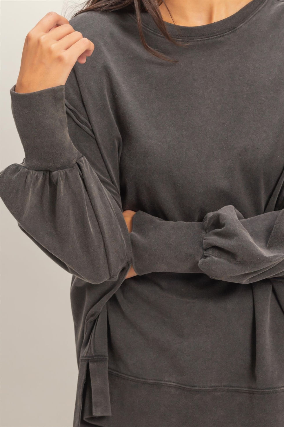 Thumbnail: Oversized Seam Detail Long Sleeve Top