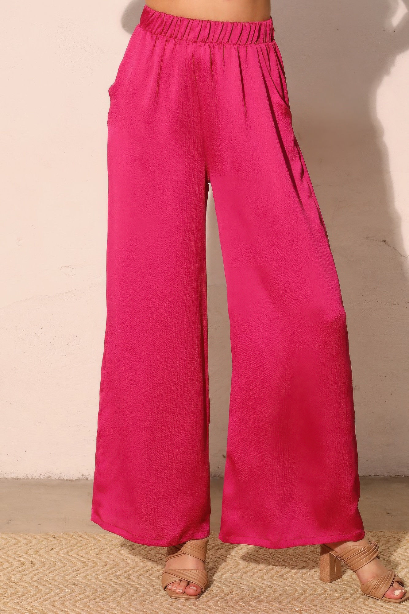 Hammered Satin Pocket Pants