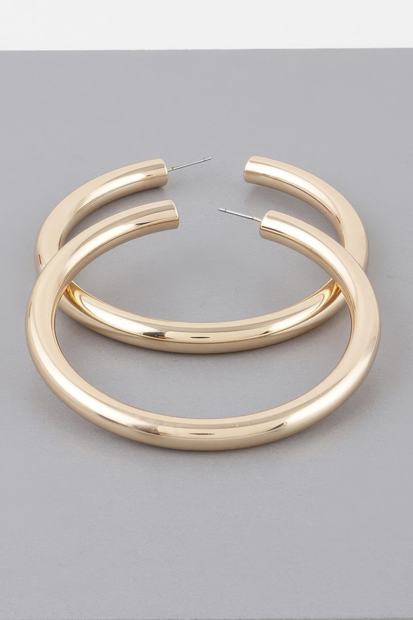 Wide Shiny Hoop Earrings