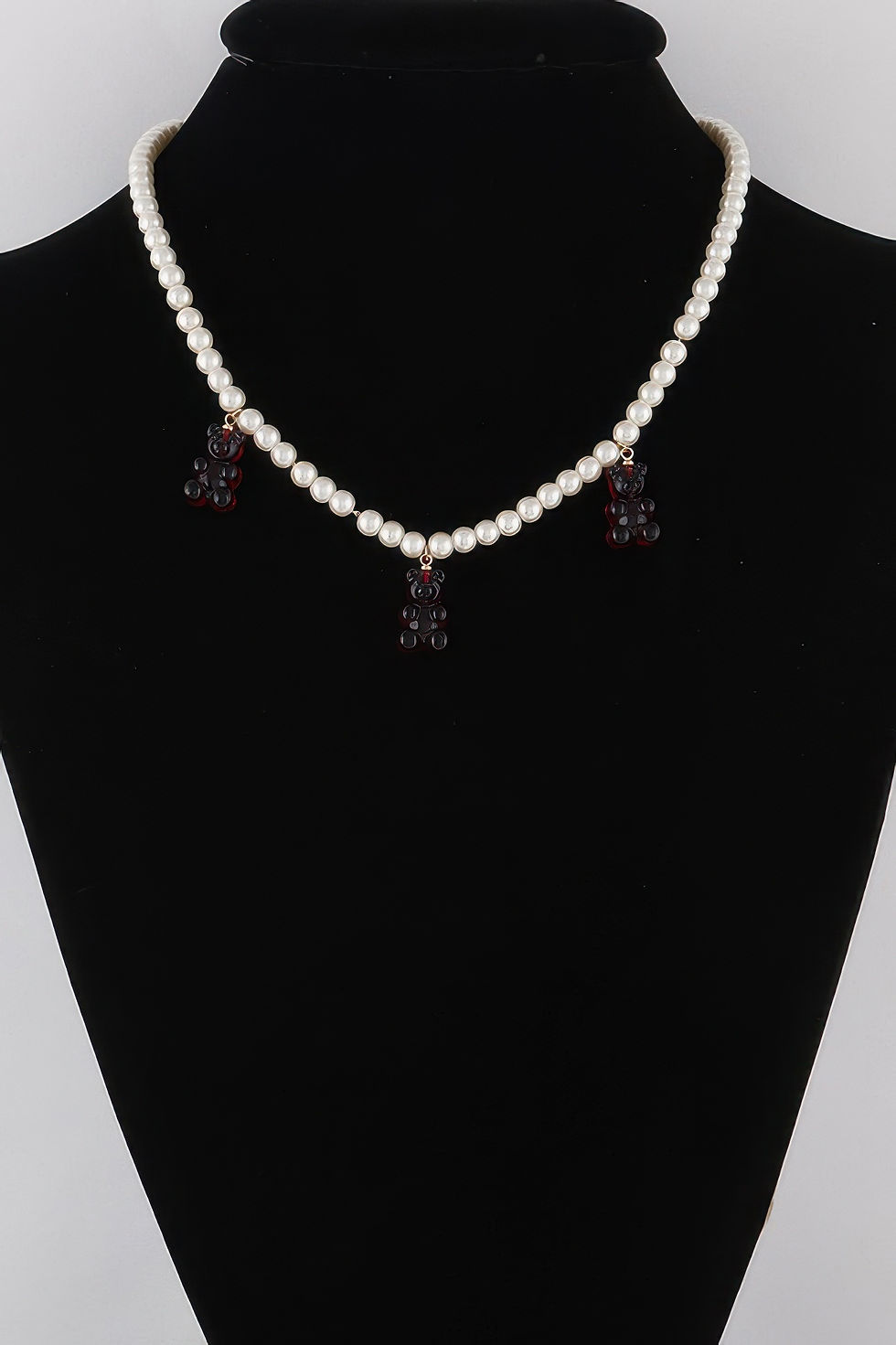 Thumbnail: Pearled Gummy Bear Trio Necklace