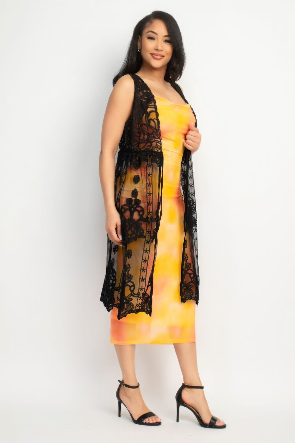 Thumbnail: Sheer Embroidered Lace Vest