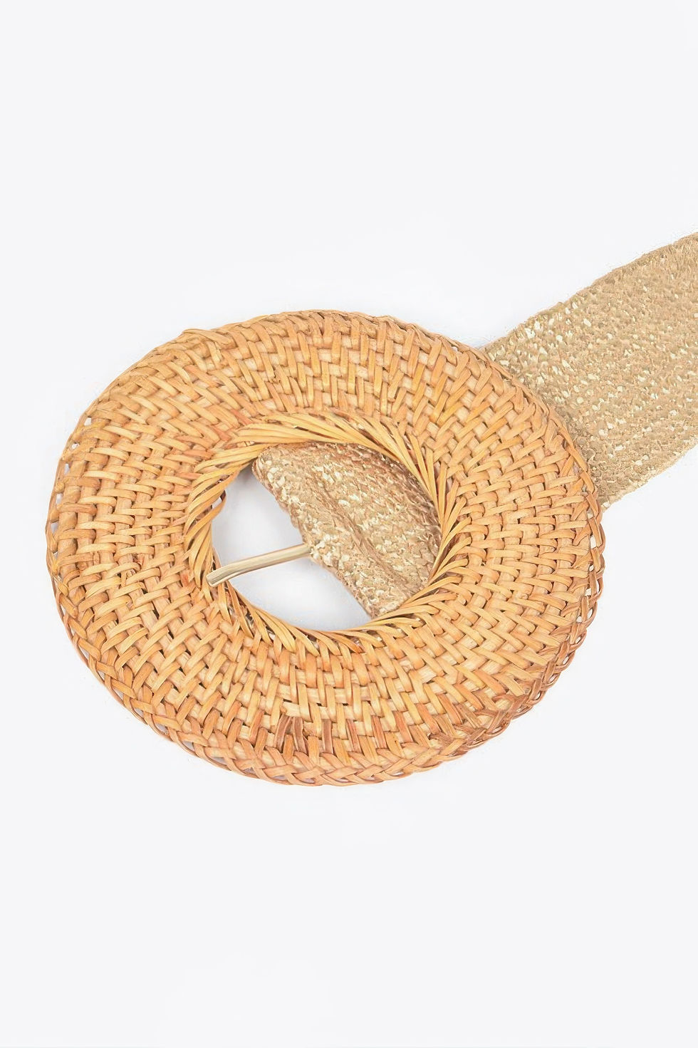 Thumbnail: Round Handmade Bamboo Buckle Elastic Belt