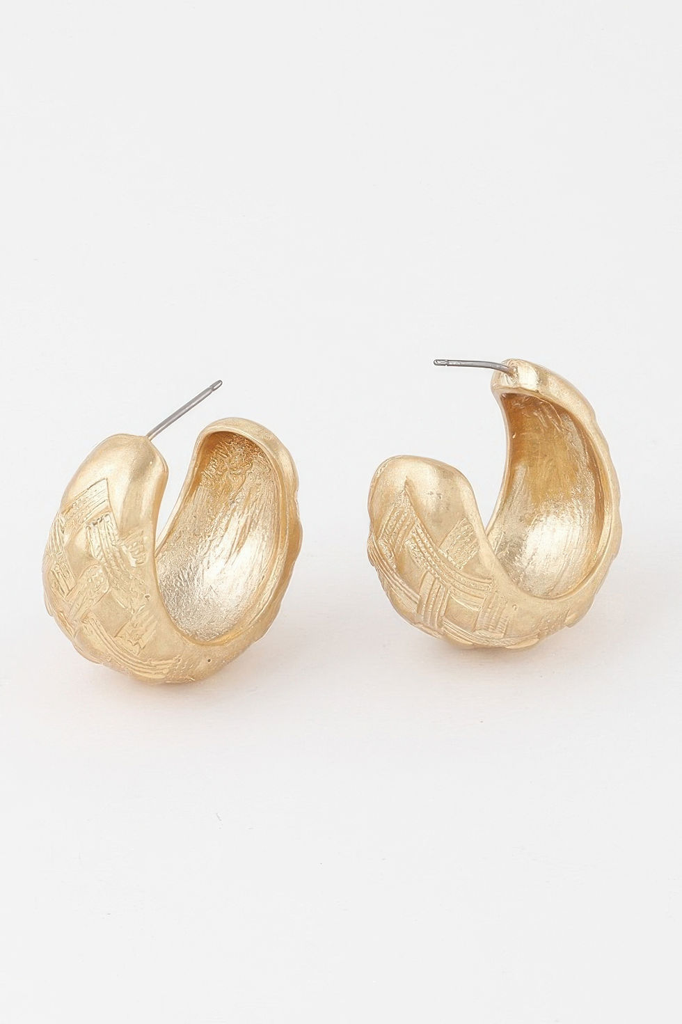 Thumbnail: Basket Weaved Hoop Earrings