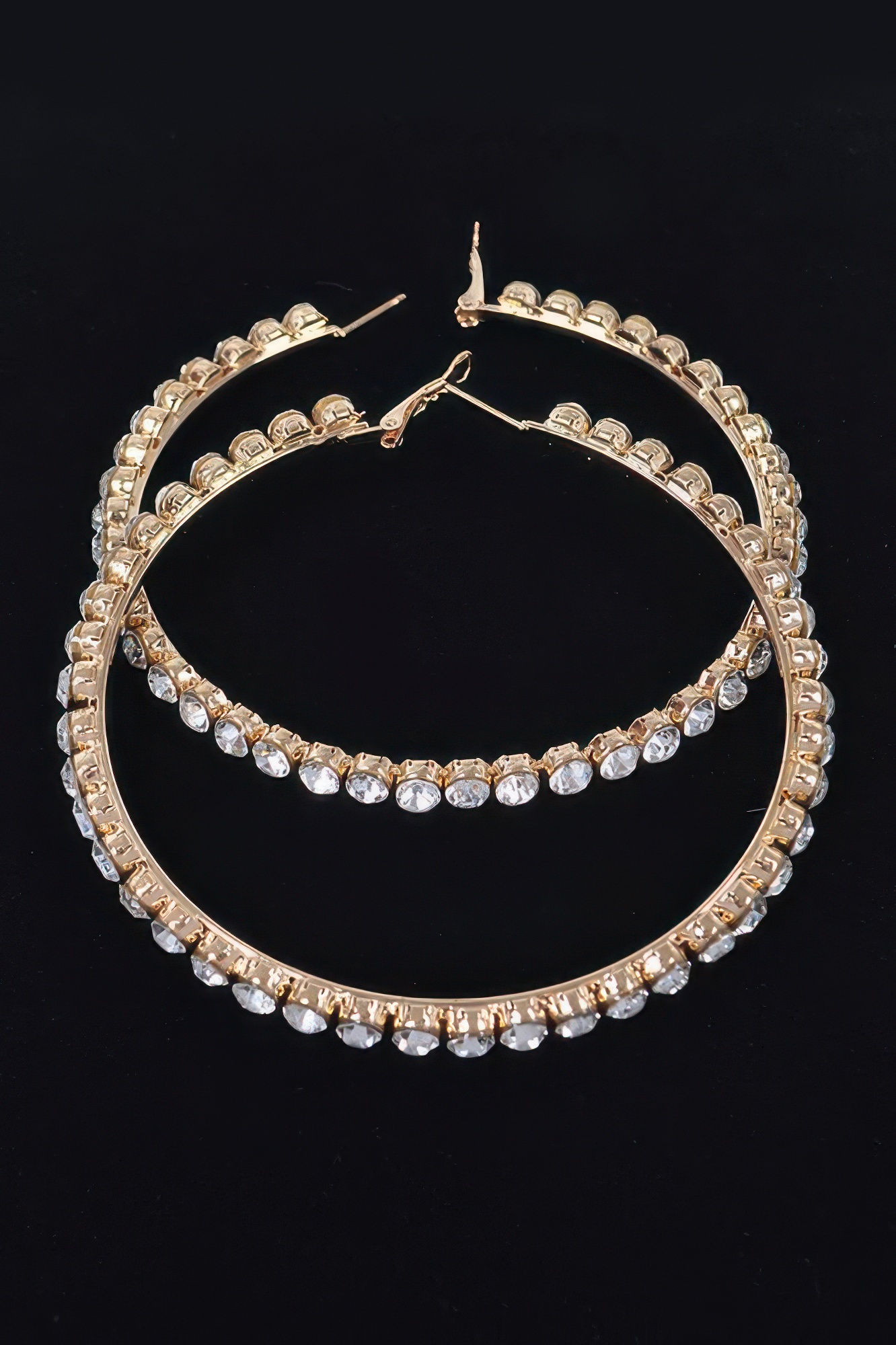 8cm Rhinestone Hoop Earring 