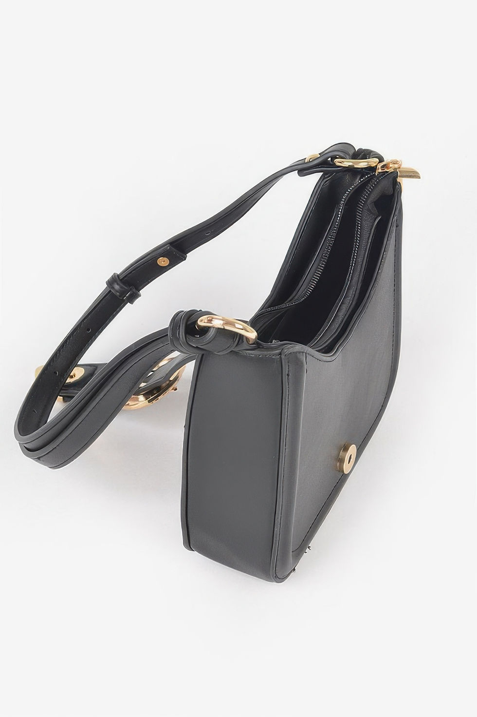 Thumbnail: Vegan Metal Buckle Shoulder Bag