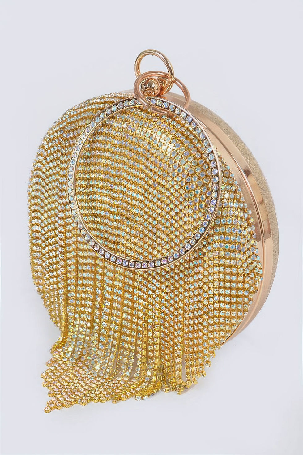 Thumbnail: Rhinestone Fringe Round Party Bag