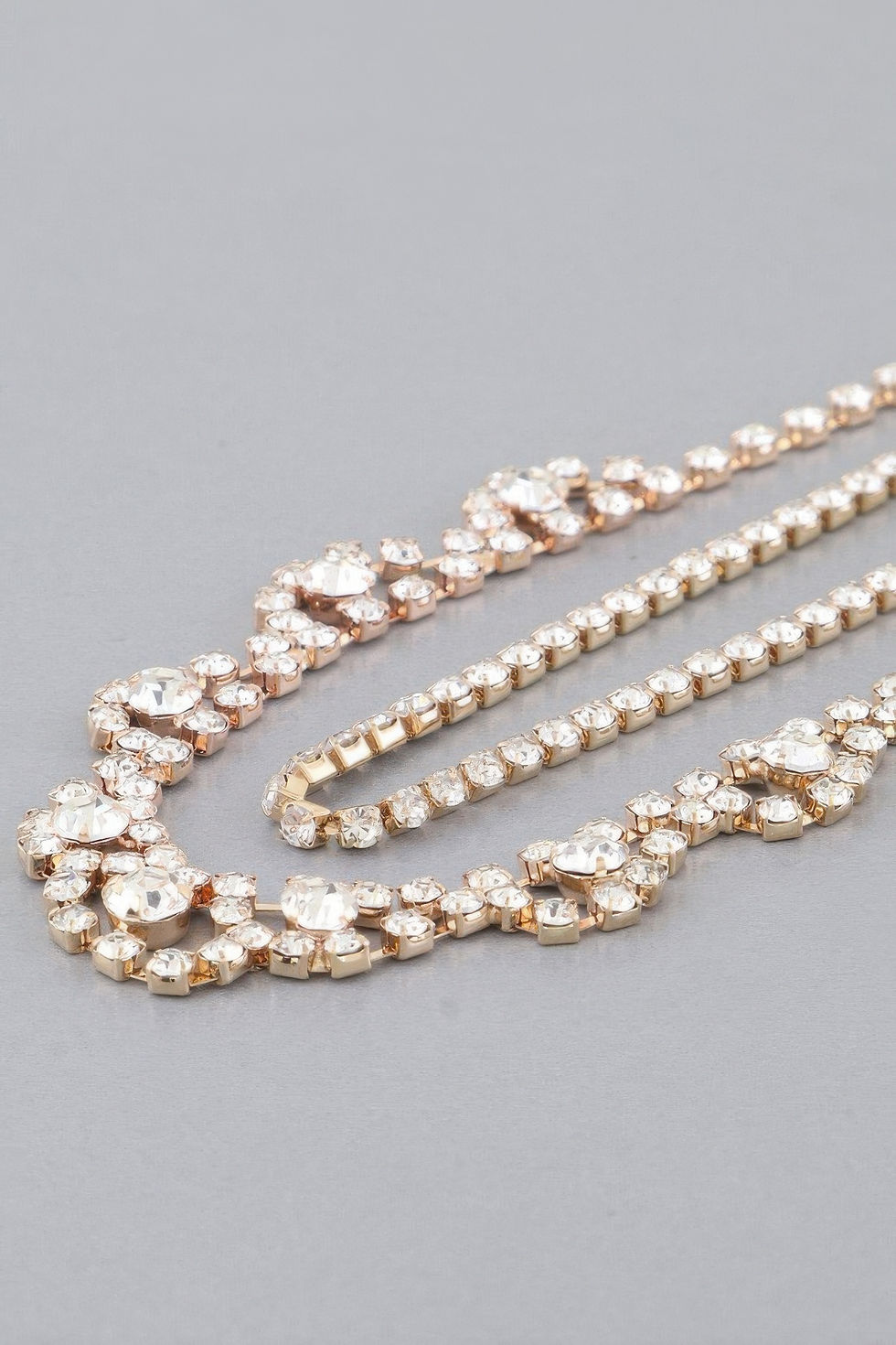 Thumbnail: Bejeweled Curtain Drop Ballgown Necklace