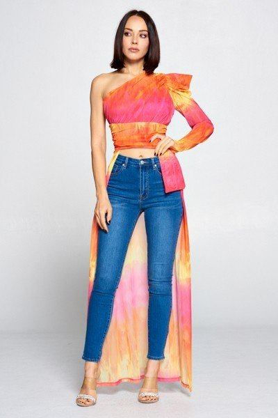 Thumbnail: Tie Dye One Shoulder Top