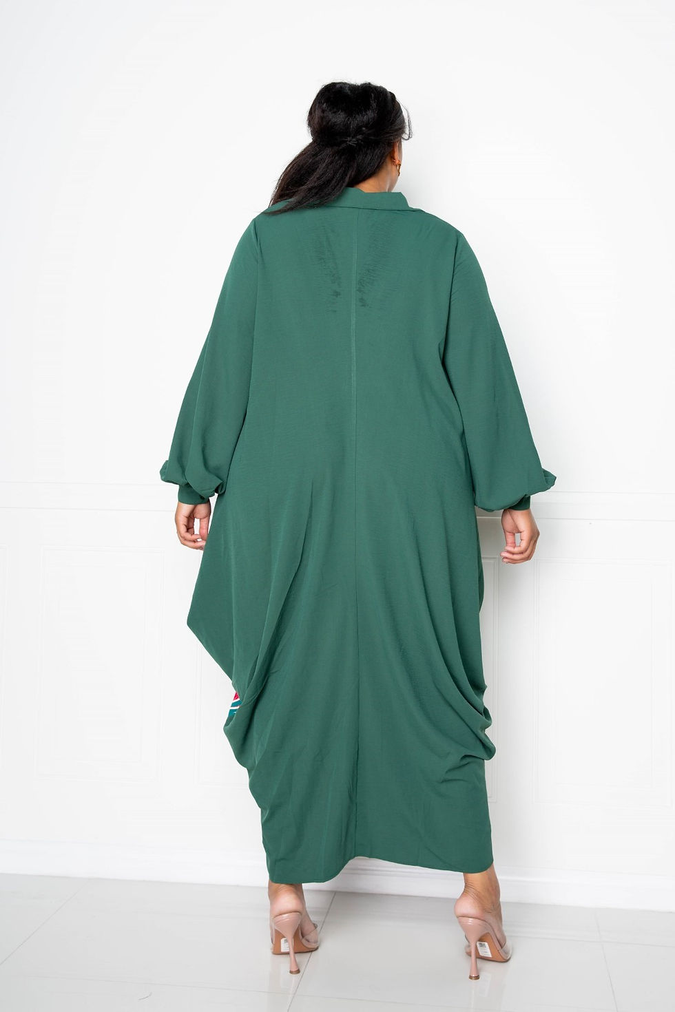 Thumbnail: Print Drapy Shirt Maxi Dress