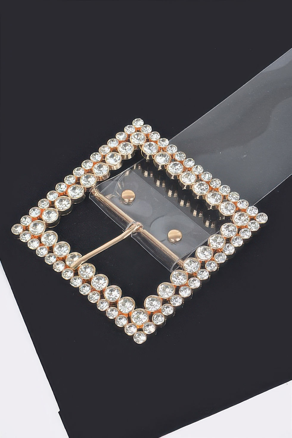 Thumbnail: Multi Rhinestone Buckle Clear Belt