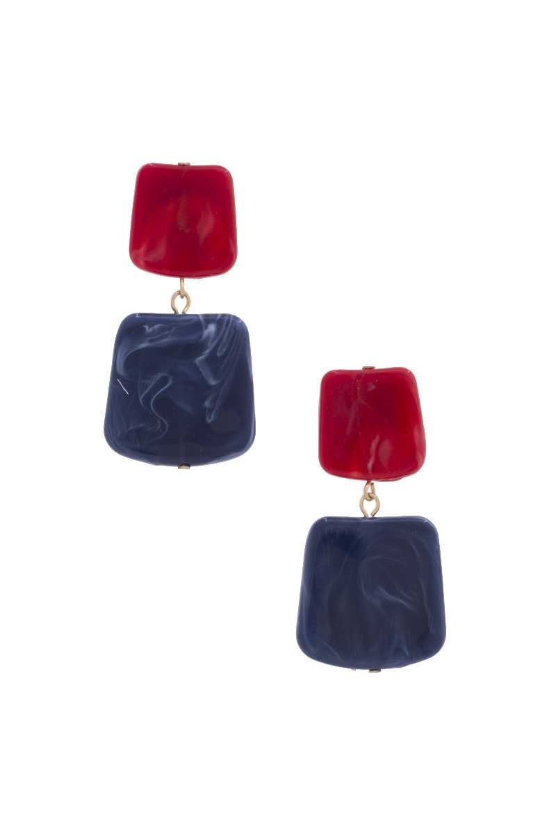 Thumbnail: Acetate Resin Square Drop Earring