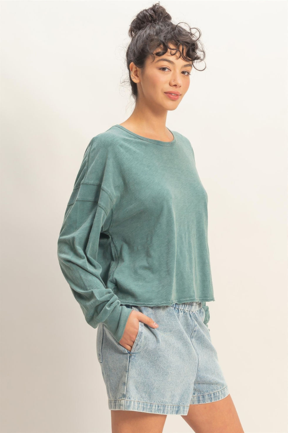 Thumbnail: Cross Detail Open Back Long-sleeve Top
