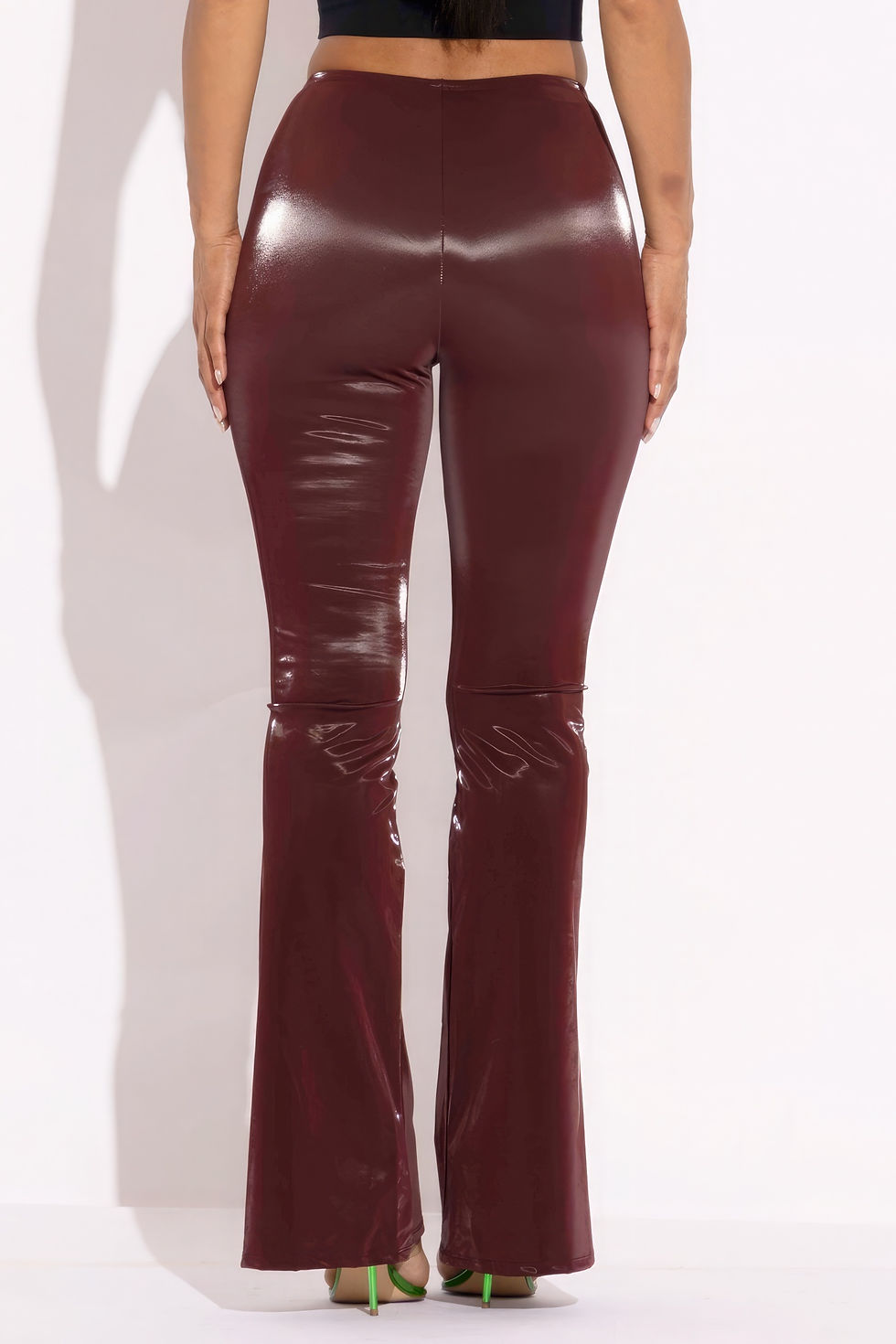 Thumbnail: Velvet Pu Flared Pants