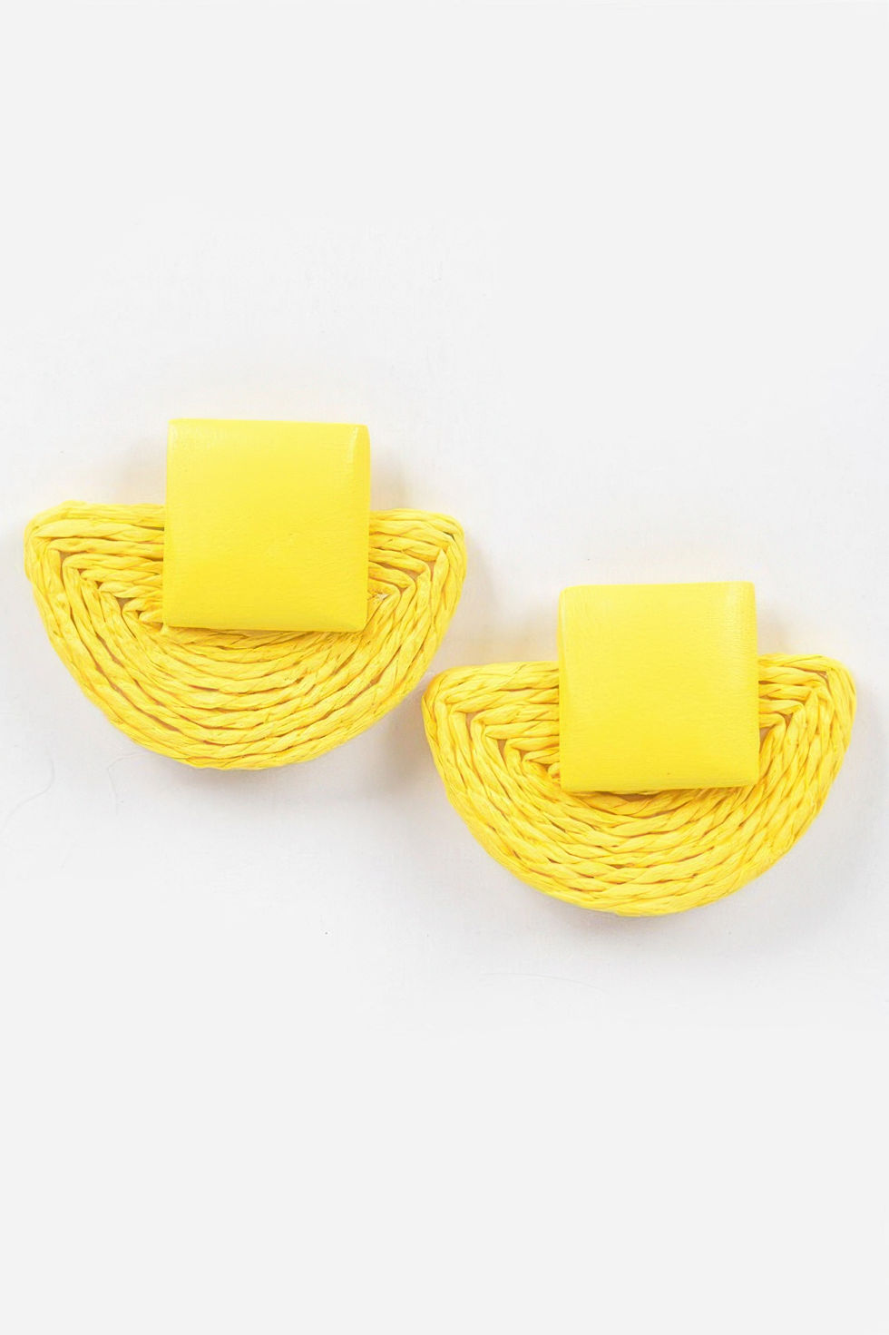 Thumbnail: Faux Half Moon Straw Earring