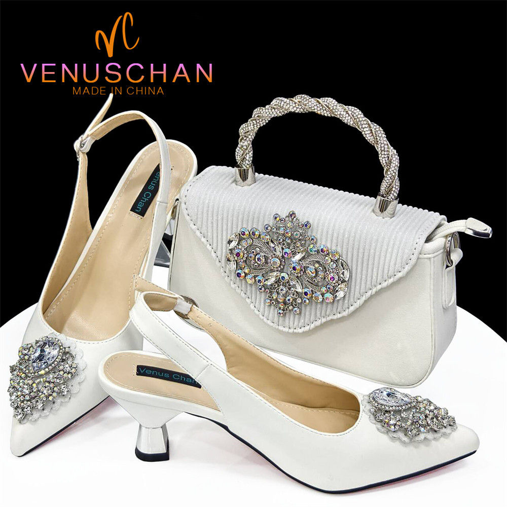 Venus Chan 2024 Latest Wedding Pointed Toe Women's Shoes High Heel White Color 