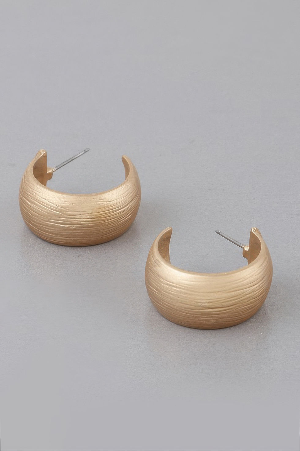 Thumbnail: Scraped Bulky Hoop Earrings