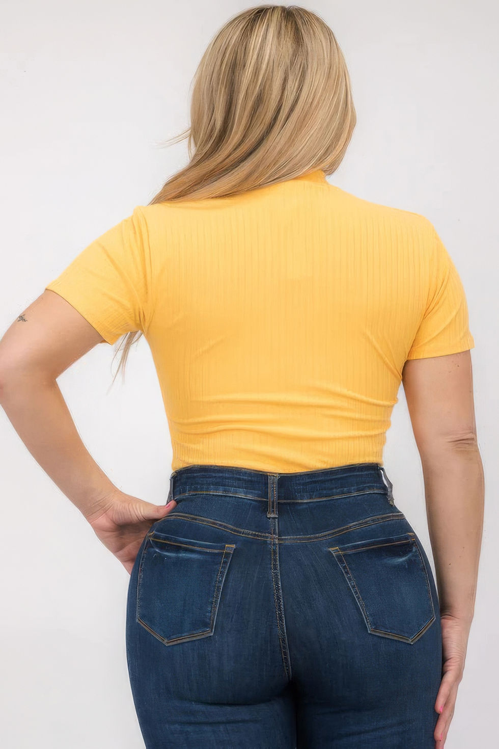 Thumbnail: Plus Size Ribbed Short Sleeve Bodysuit