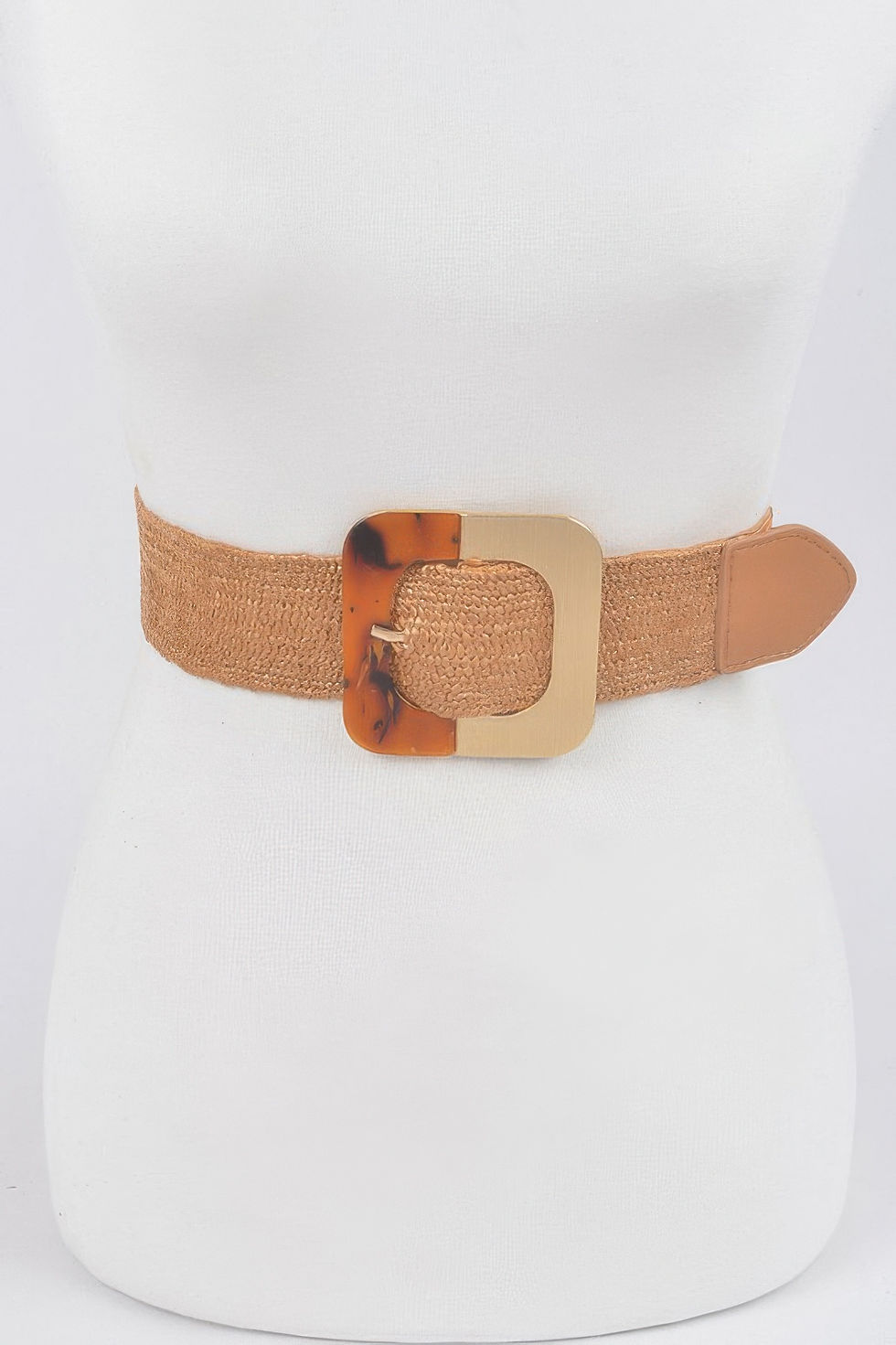 Thumbnail: Square Metal Buckle Stretch Belt
