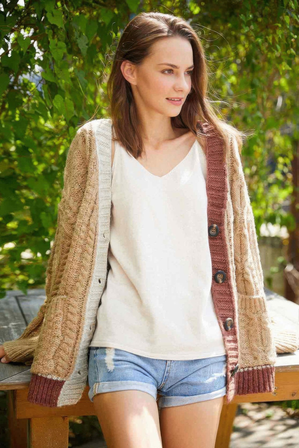 Thumbnail: Knit Color Block Cardigan           