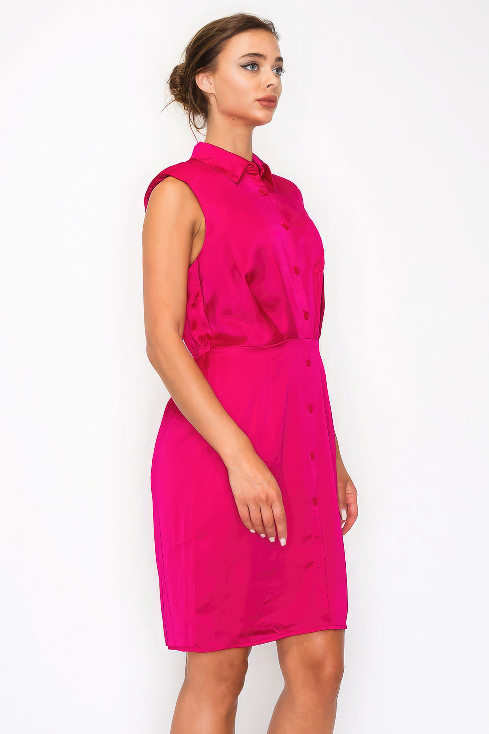 Thumbnail: Button-down Pleated Shirt Dress