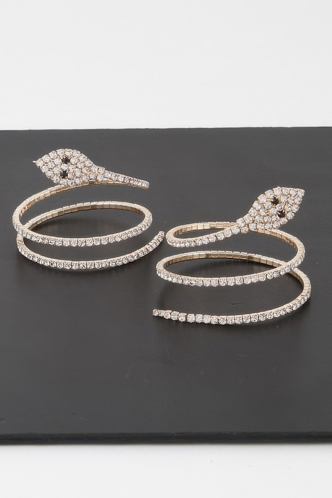 Twin Rhinestone Snake Earrings