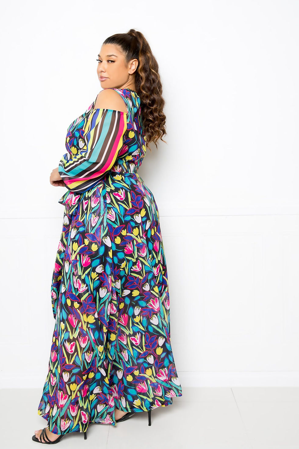 Thumbnail: Multi Print Chiffon Maxi Dress