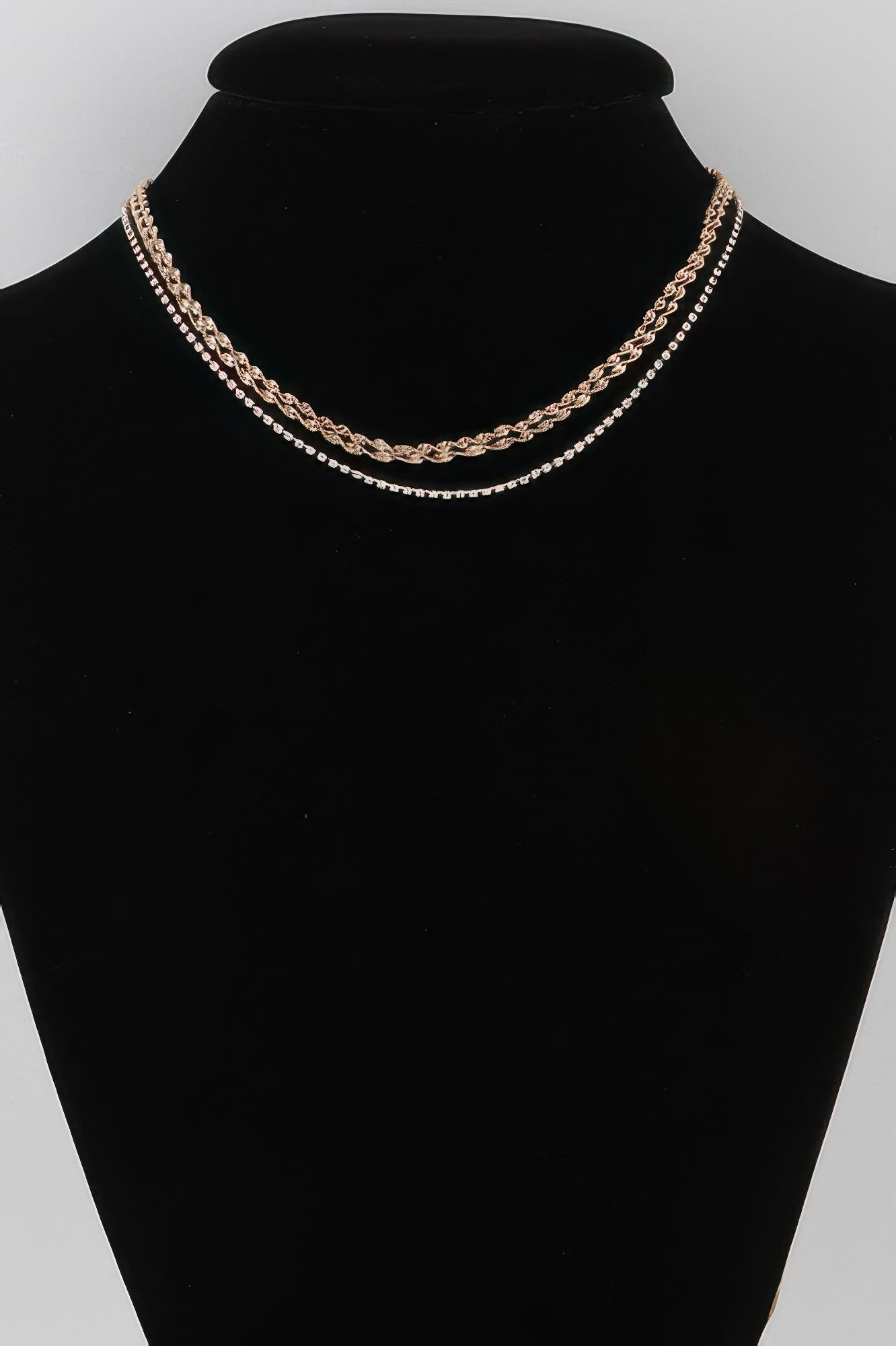 Rhinestone Twisted Chain Necklace