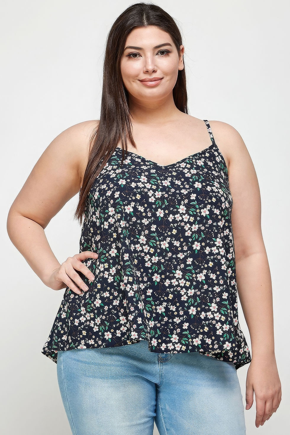 Thumbnail: Plus Size, Ditsy Floral Print Cami Top