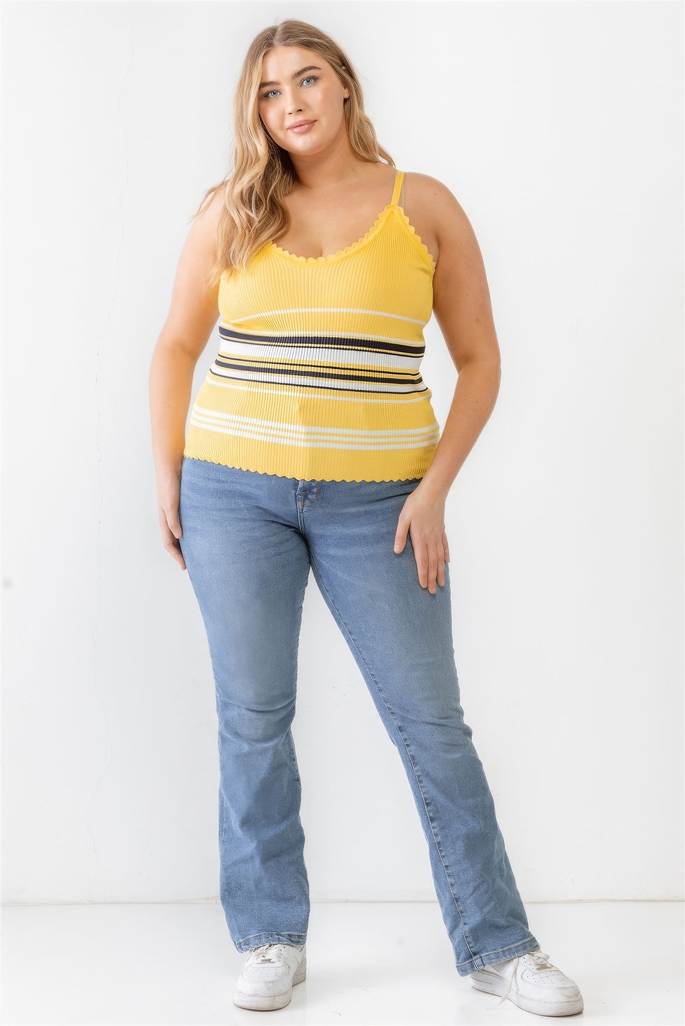 Thumbnail: Plus Ribbed Ruffle Tank Top