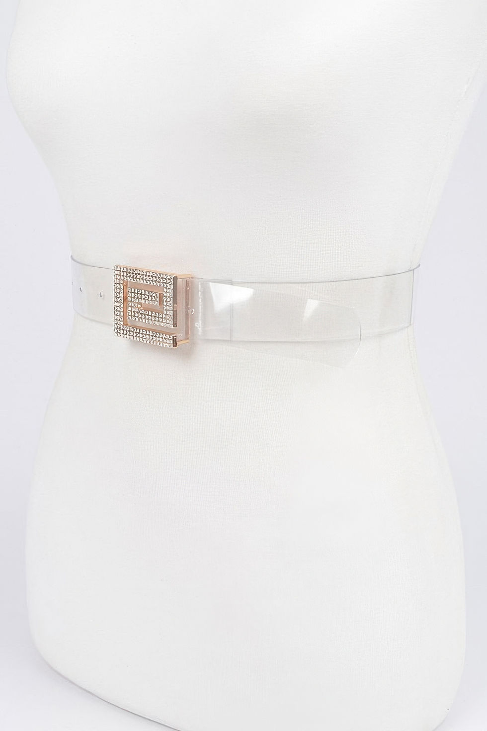 Thumbnail: Rhinestone Buckle Vegan Belt