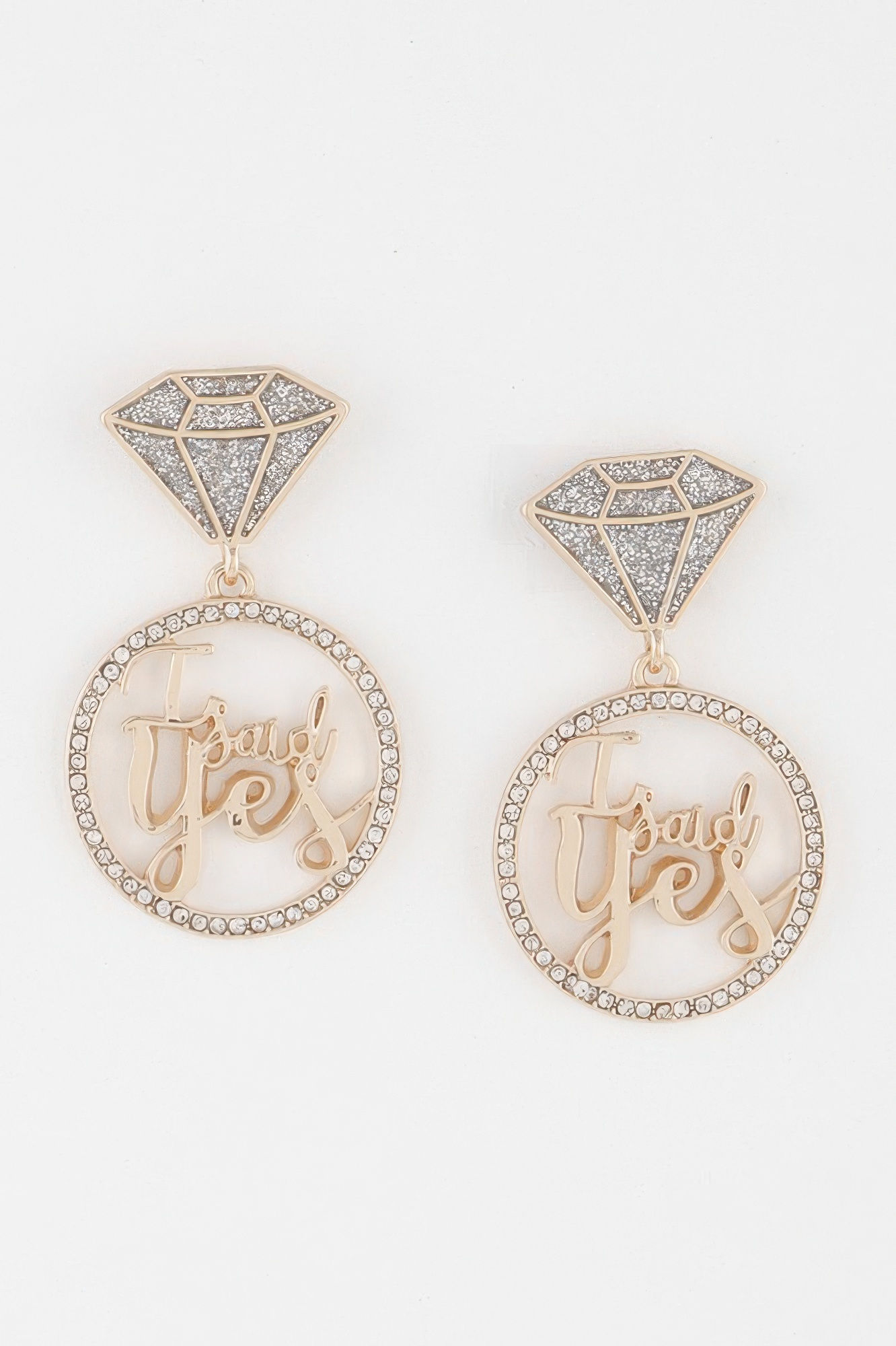 I Said Yes Rhinestone Earrings
