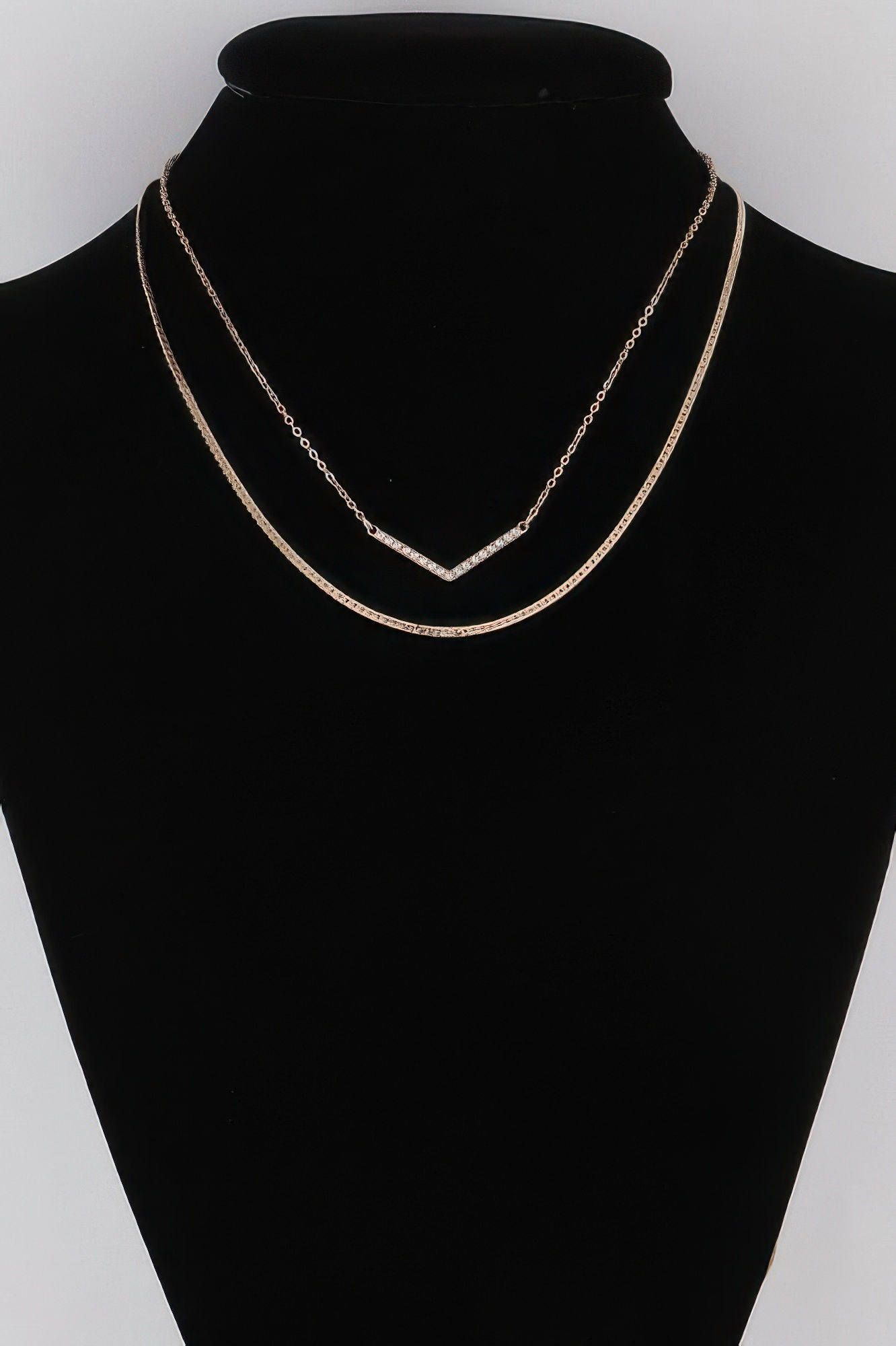 Pearled V Necklace