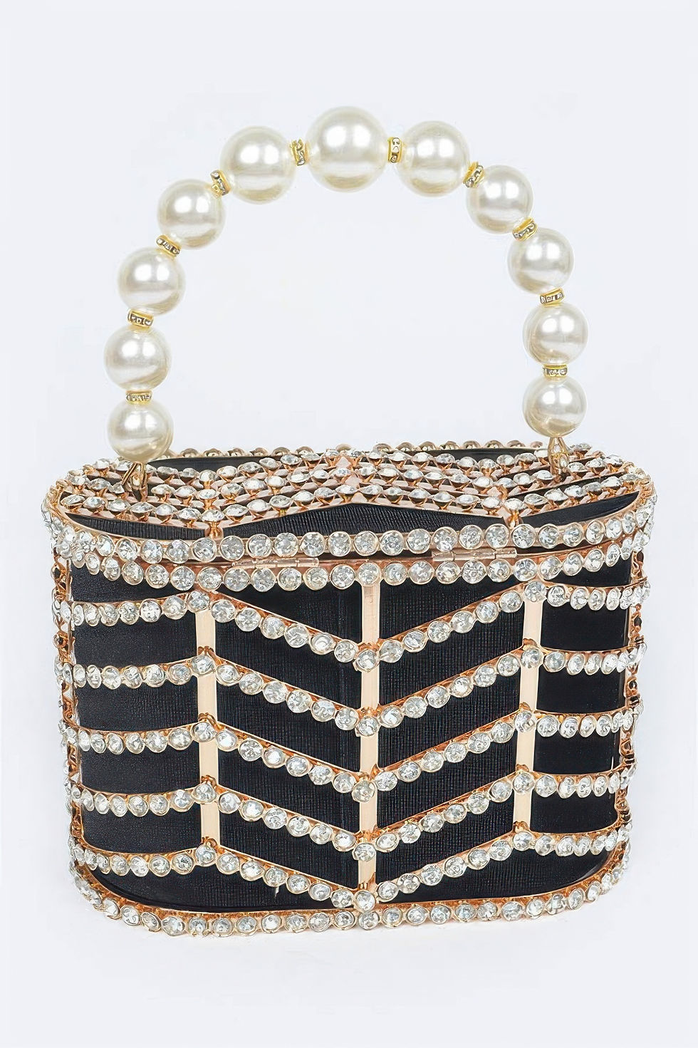Thumbnail: Rhinestone Metal Frame Clutch
