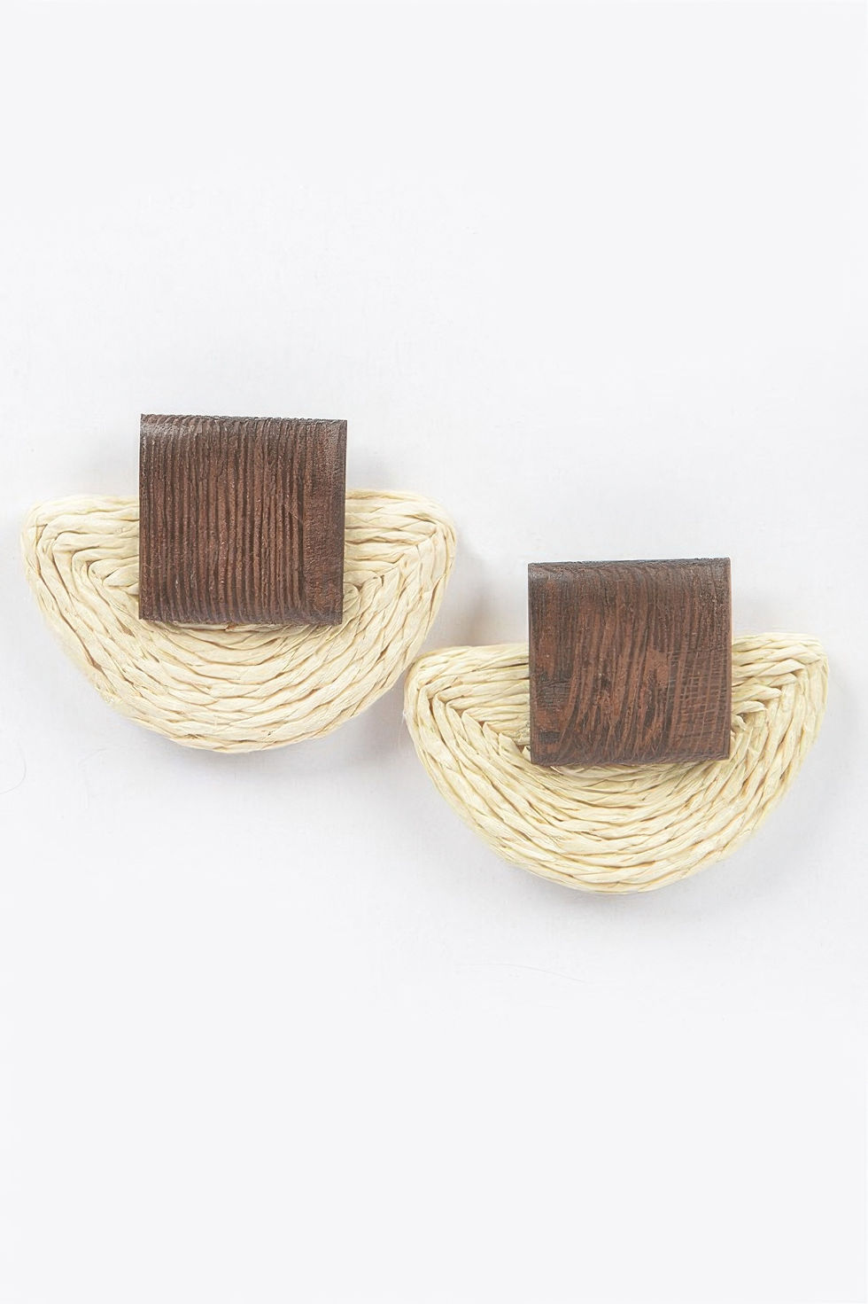 Thumbnail: Faux Half Moon Straw Earring