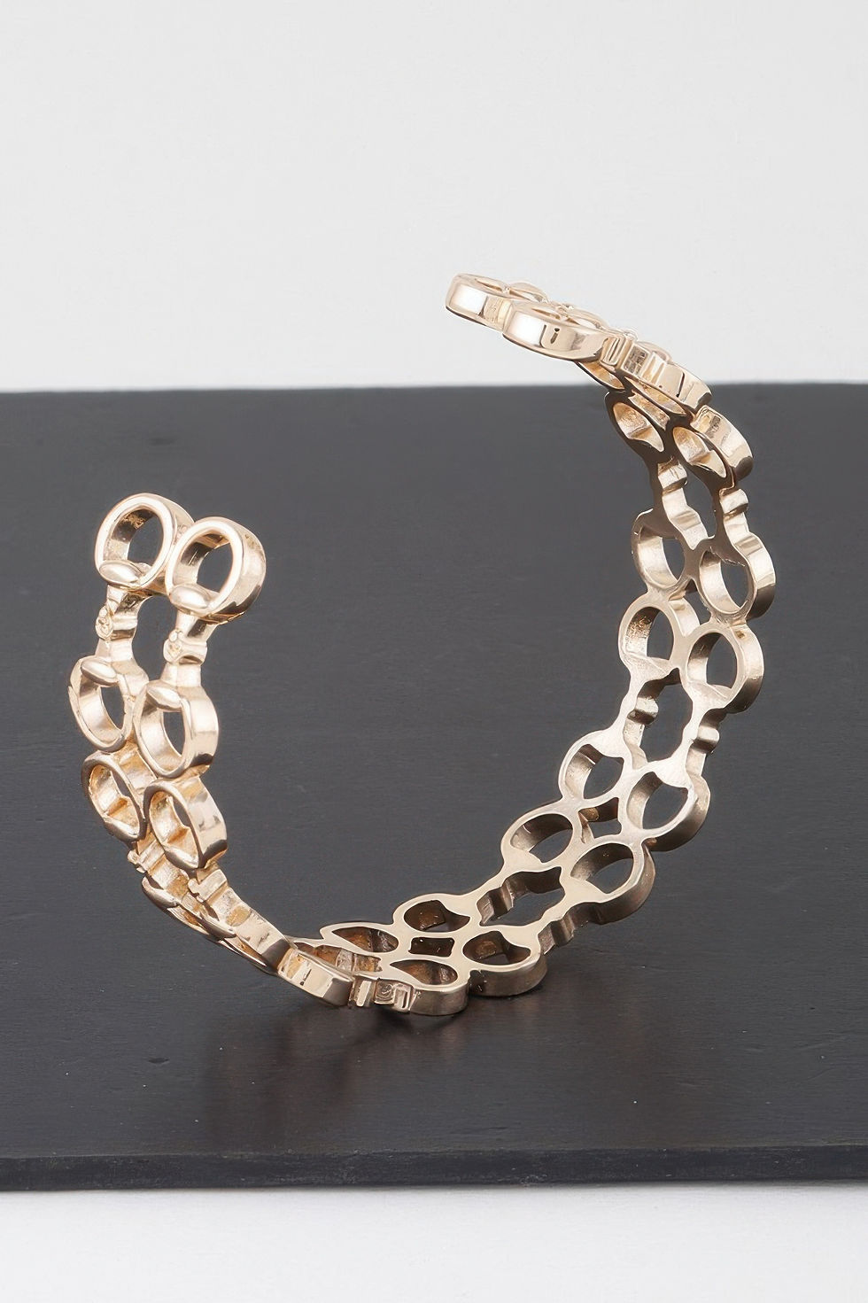 Thumbnail: Welded Ring Chain Cuff Bracelet