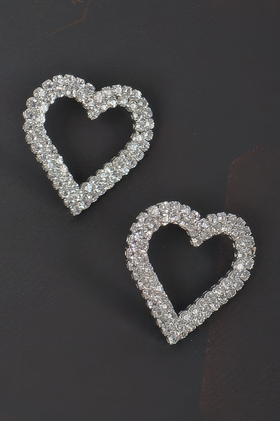 Thumbnail: Heart Rhinestone Button Earring 