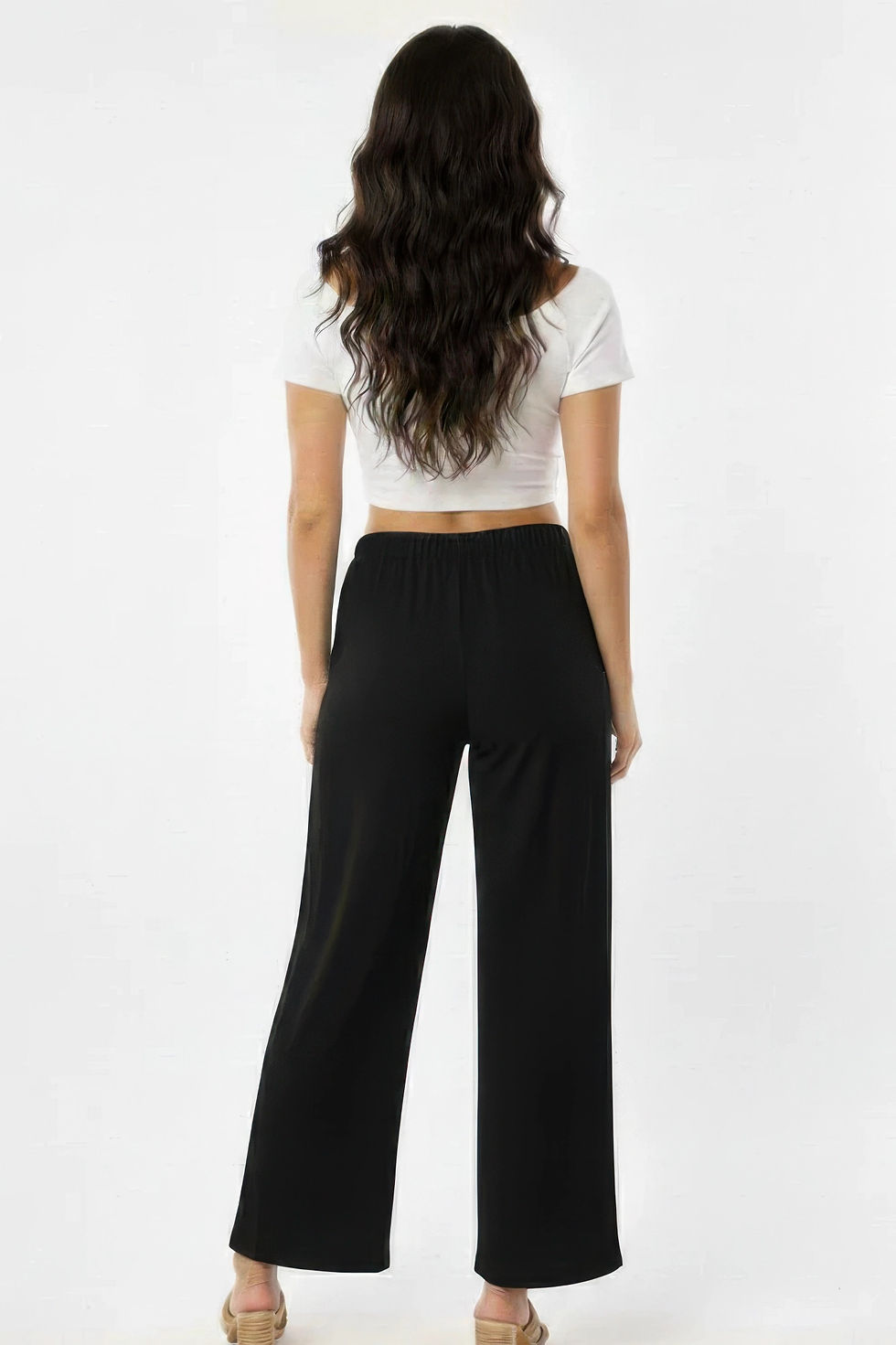 Thumbnail: Relaxed Fit 100% Cotton Wide-leg Pants With Side Pockets