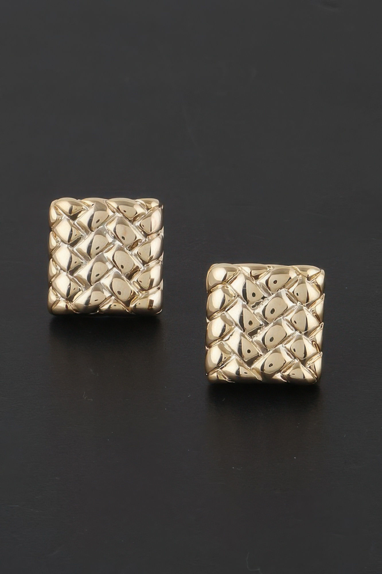 Braided Square Stud Earrings