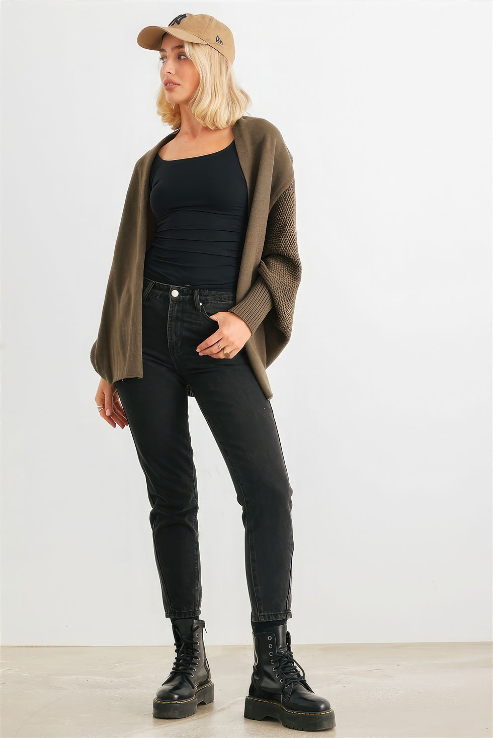 Thumbnail: Batwing Sleeve Open Front Cardigan