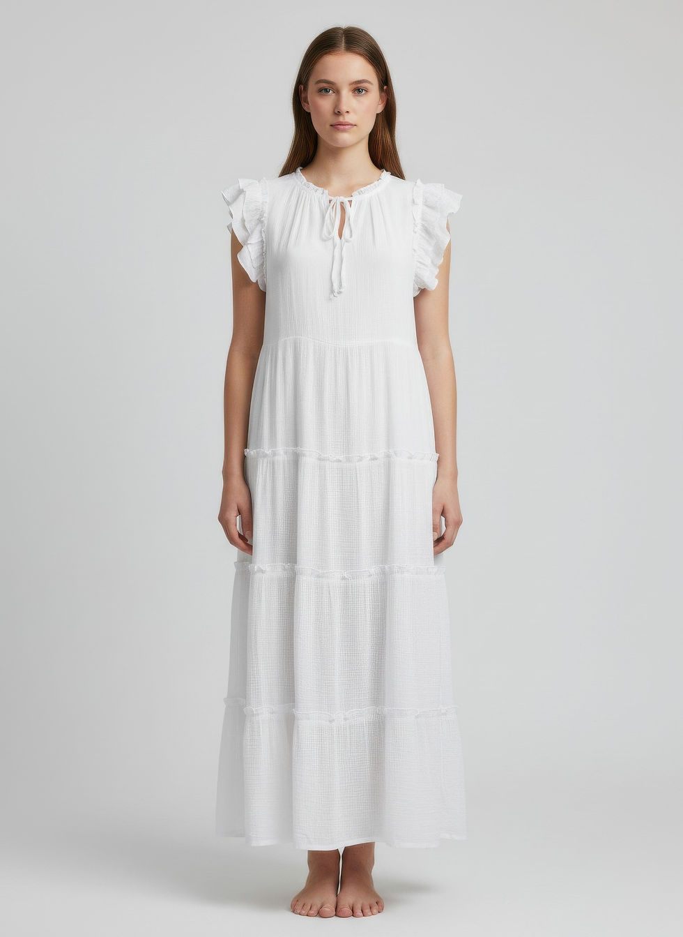 Thumbnail: Mlle Gabrielle Solid Cap Sleeve Dress