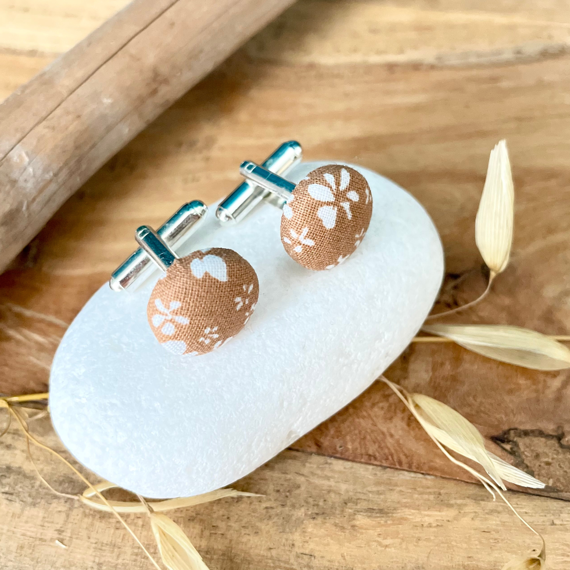 boutons manchette homme mariage beige
