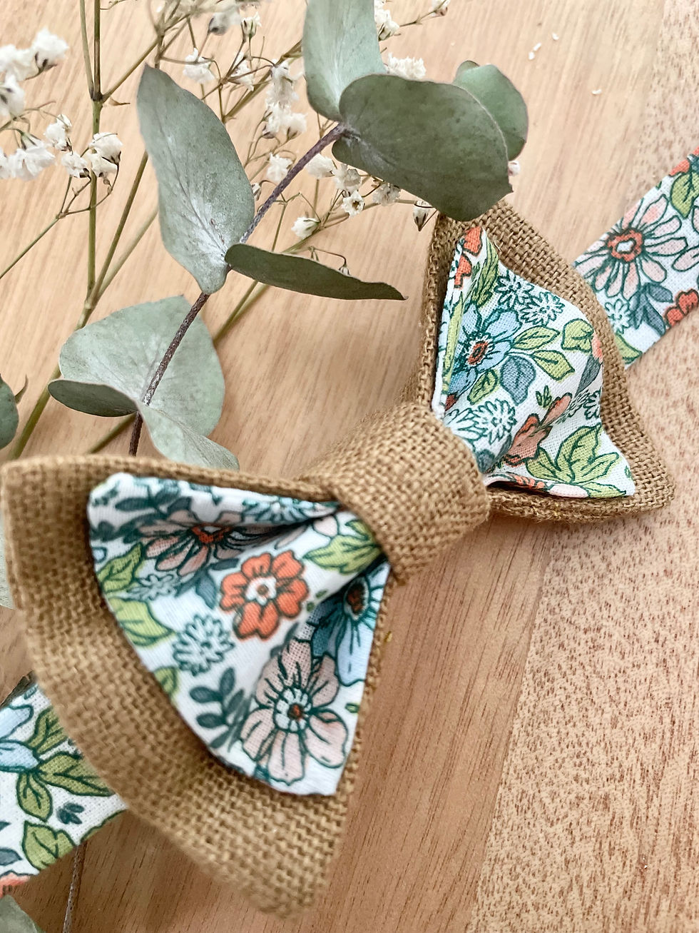 noeud papillon camel fleurs terracotta champetre