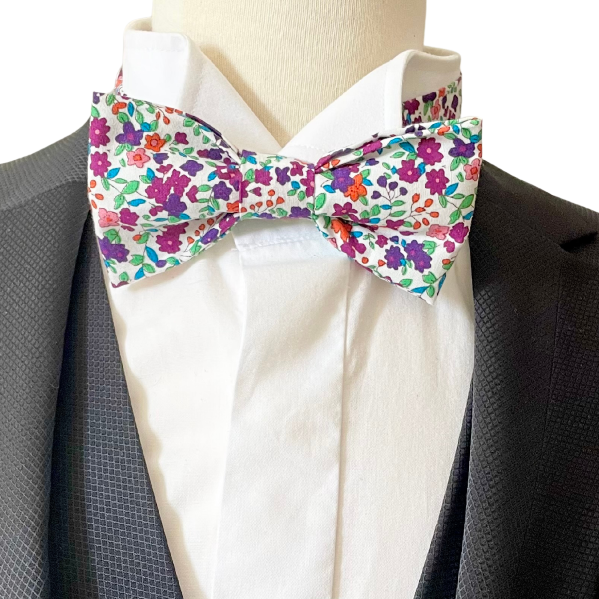 noeud papillon violet mariage coloré vert prairie