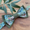 Miniature : noeud papillon vert kaki fleurs terracotta champetre