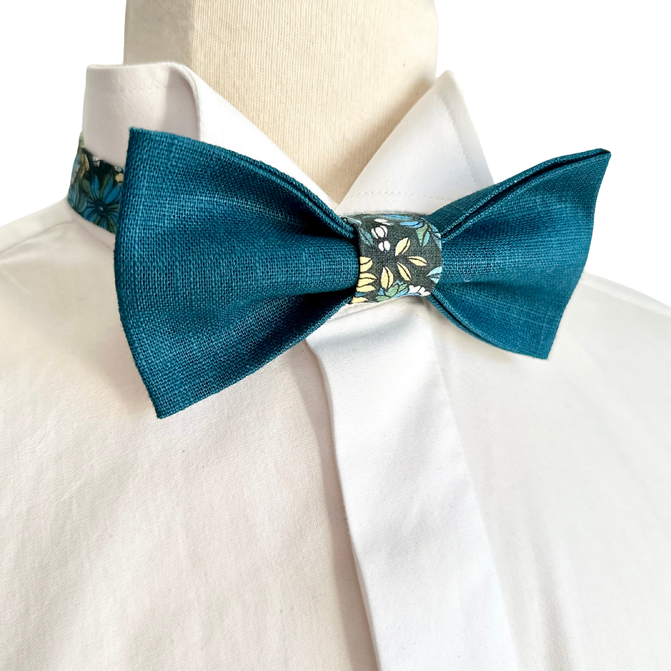 Miniature : noeud papillon bleu petrole mariage nature chic