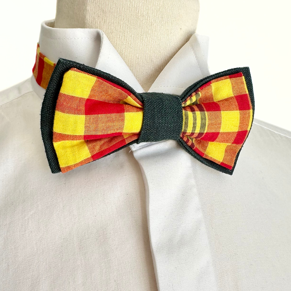 noeud papillon homme madras orange et jaune mariage coloré et vitaminé