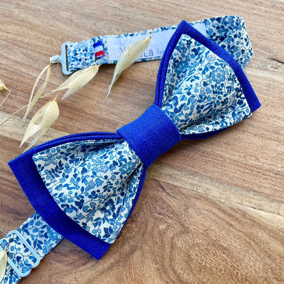 Miniature : Noeud papillon tissu liberty bleu